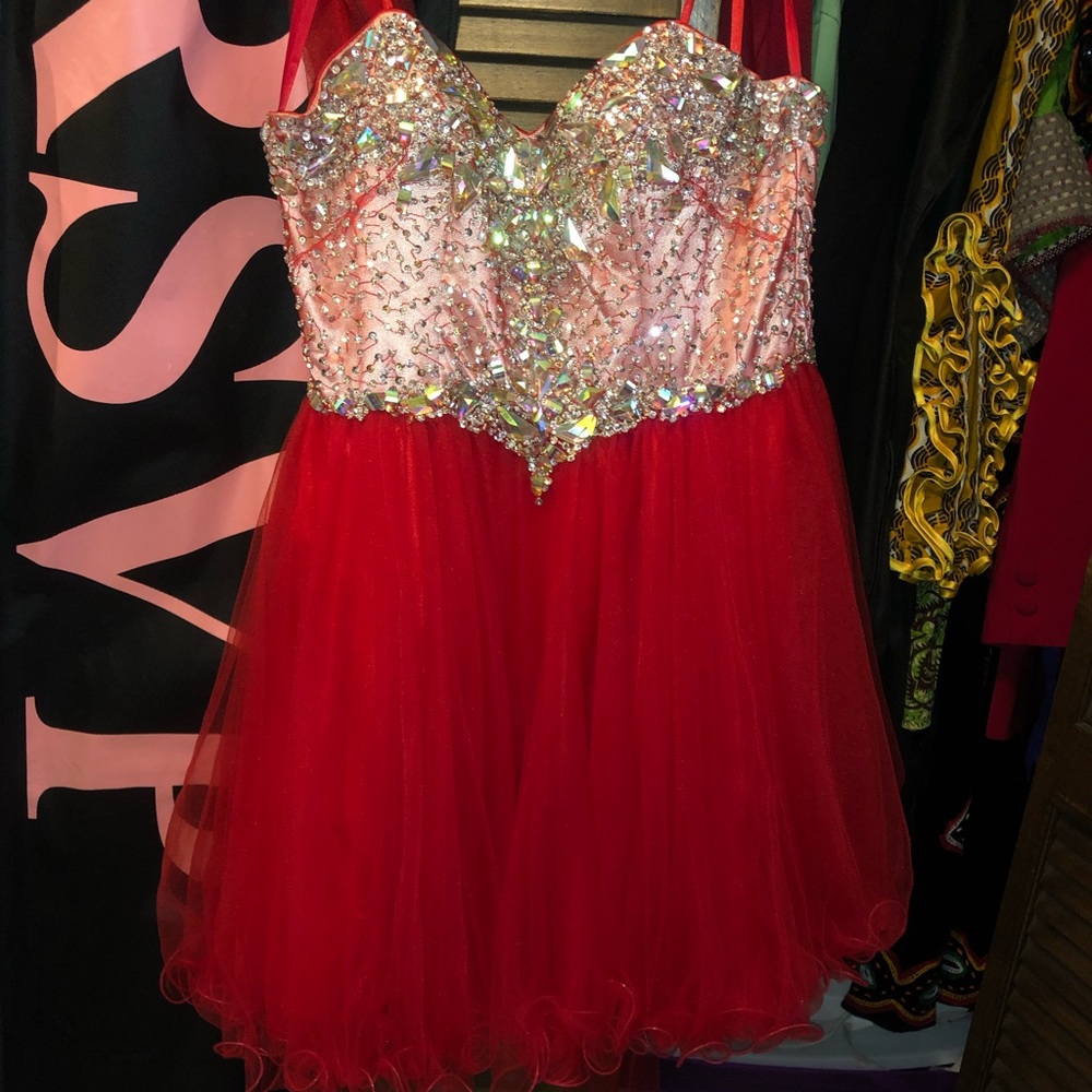 Short red homecoming dress